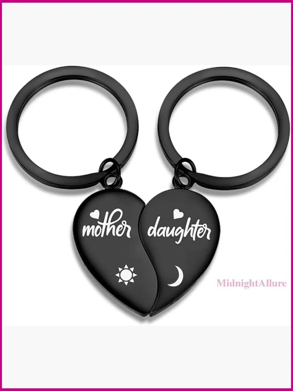 Mother Daughter Keychain Set Stainless Steel Matching Bracelet Necklace
